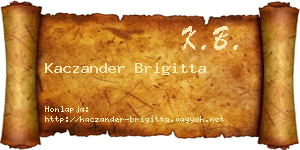 Kaczander Brigitta névjegykártya