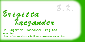 brigitta kaczander business card